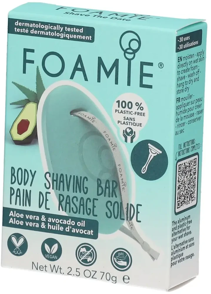 Foamie „Fomaie“ kietos skutimosi putos su „Aloe You Very Much“ (kūno skutimosi lazdelė) 70 g