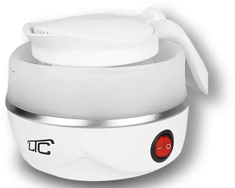 Sulankstomas silikoninis mini turistinis virdulys baltas 220-240V/50Hz 0,6L LTC