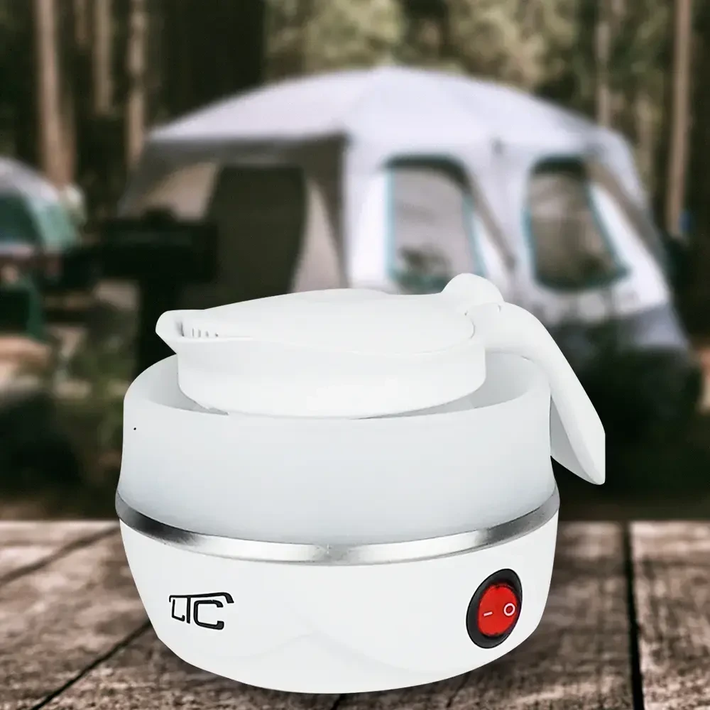 Sulankstomas silikoninis mini turistinis virdulys baltas 220-240V/50Hz 0,6L LTC