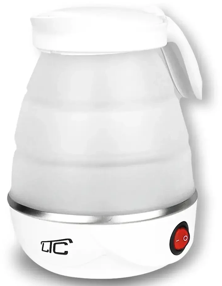 Sulankstomas silikoninis mini turistinis virdulys baltas 220-240V/50Hz 0,6L LTC