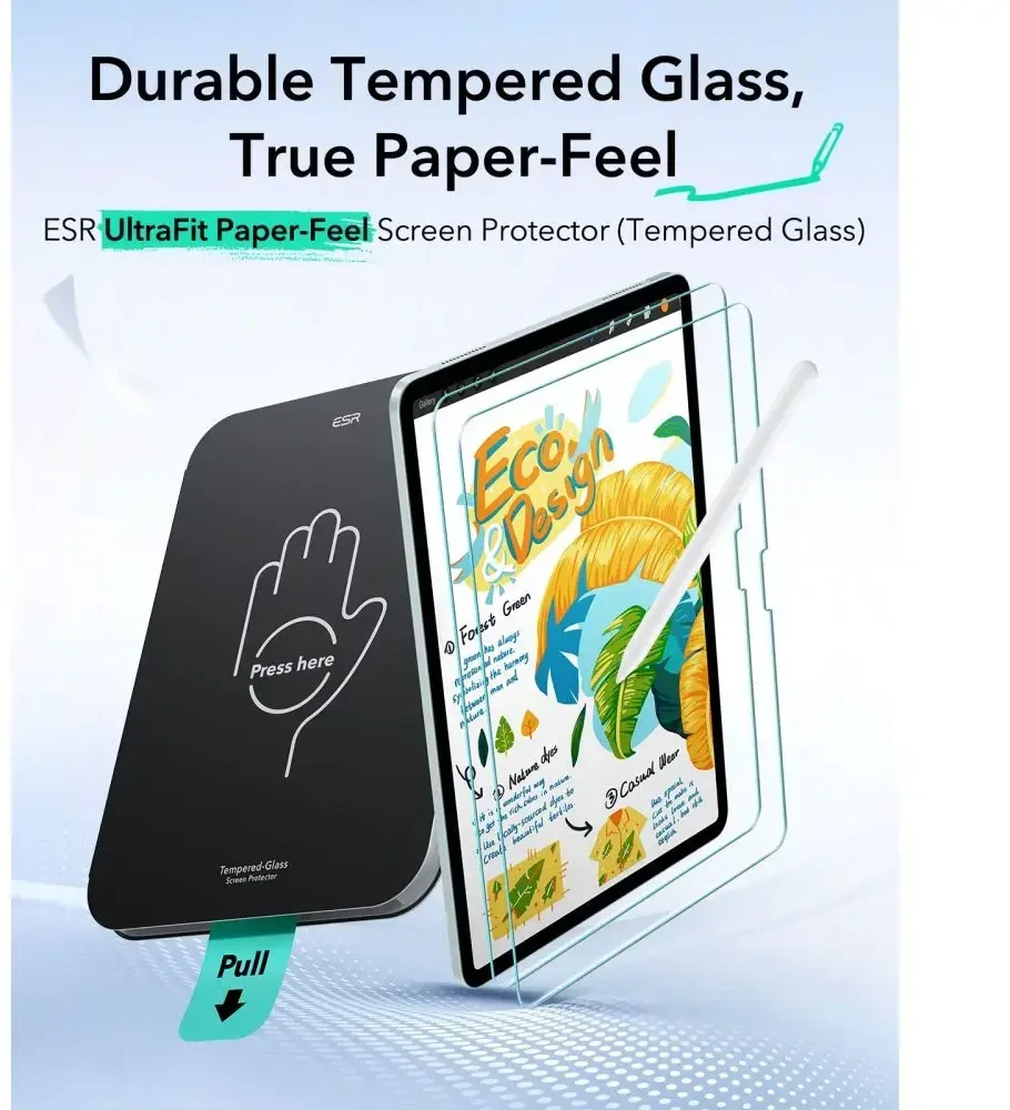 Apsauginė plėvelė ESR Paper Feel Apple iPad Air 13” 1 / 2 / 3 2024-2026 skaidri