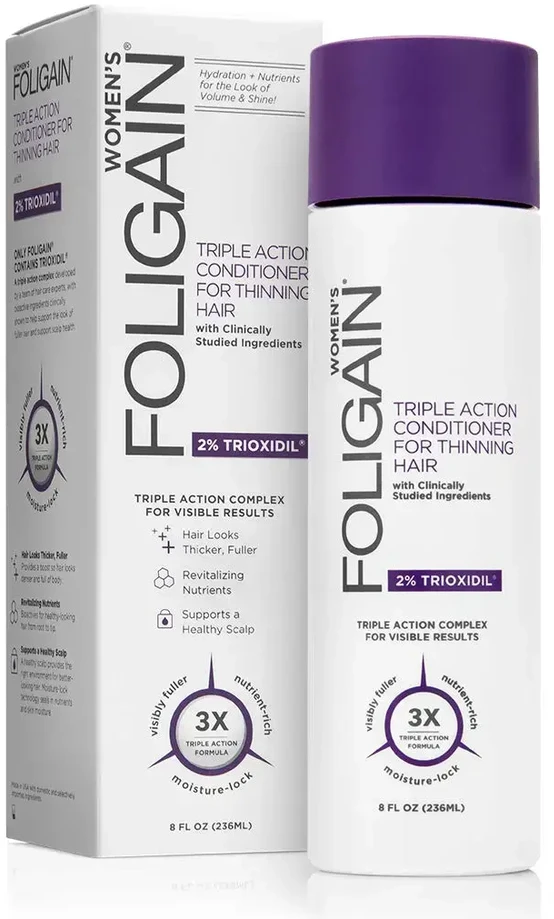 Foligain Kondicionierius nuo plaukų slinkimo "Triple Action" (moteriškas kondicionierius) 236 ml