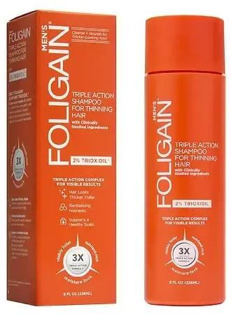 Foligain "Triple Action" šampūnas nuo plaukų slinkimo (vyriškas šampūnas) 236 ml