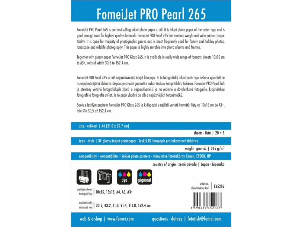 Fomei PRO Pearl A4 / 20+5 pages 265g/m2 (EY5216)