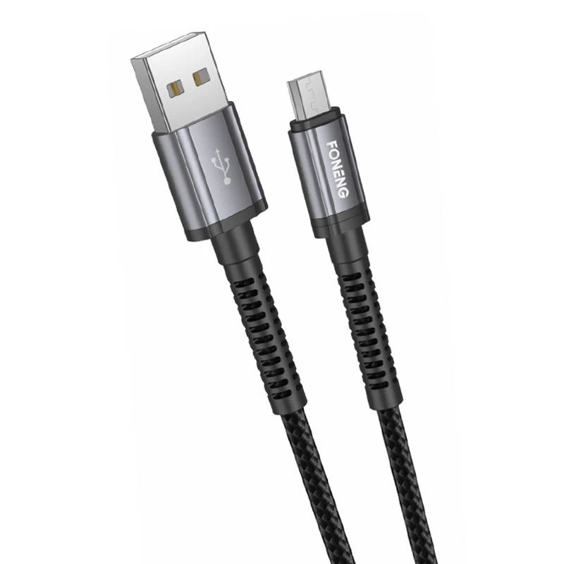 Foneng X83 USB į mikro USB laidas, 2.1A, 1m (juodas)
