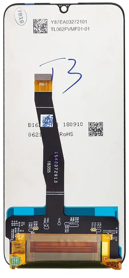 Ekranas su jutikliniu bloku, skirtas Huawei P Smart 2019, Juodas