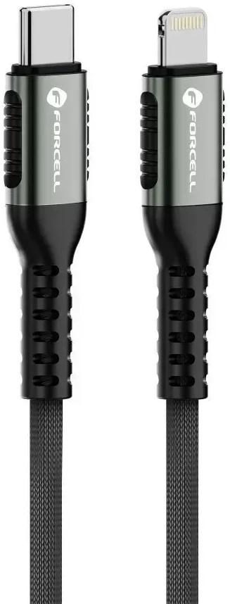 USB C - Lightning laidas Forcell F-Energy PD 3A 27W Cafule 2 m C259 juodas