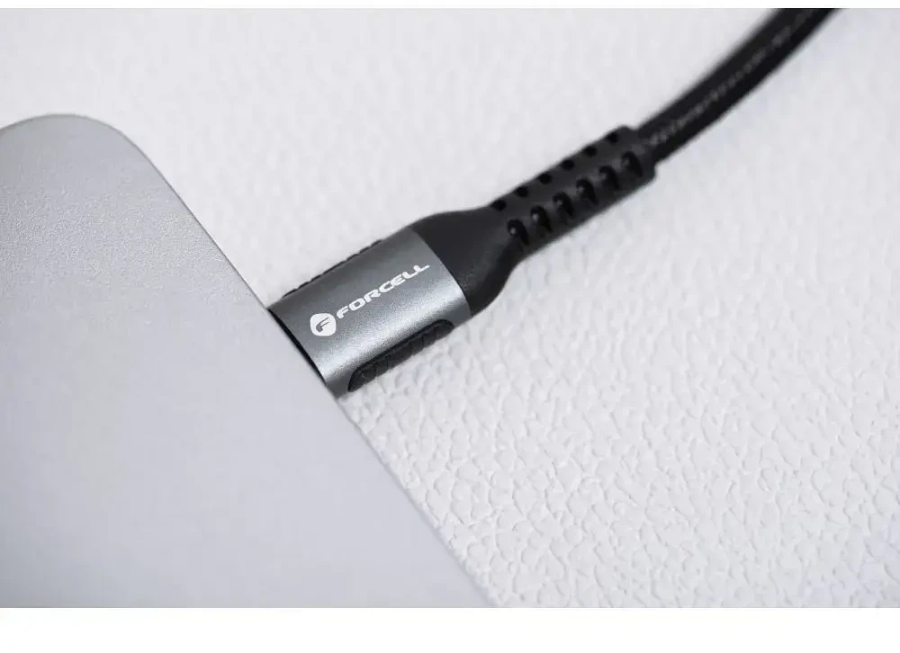 USB C į USB C laidas Forcell F-Energy QC4.0 PD 5A 240W Cafule 0,25 m C263 juodas
