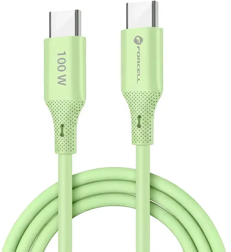 USB C į USB C laidas Forcell F-Energy QC4.0 PD 5A 100W silikoninis 1 m C347 žalias