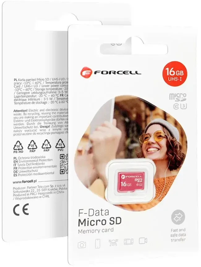 FORCELL F-DATA atminties kortelė 16GB UHS-I U3 10 klasė