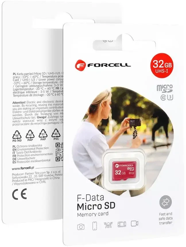 FORCELL F-DATA atminties kortelė 32GB UHS-I U3 10 klasė