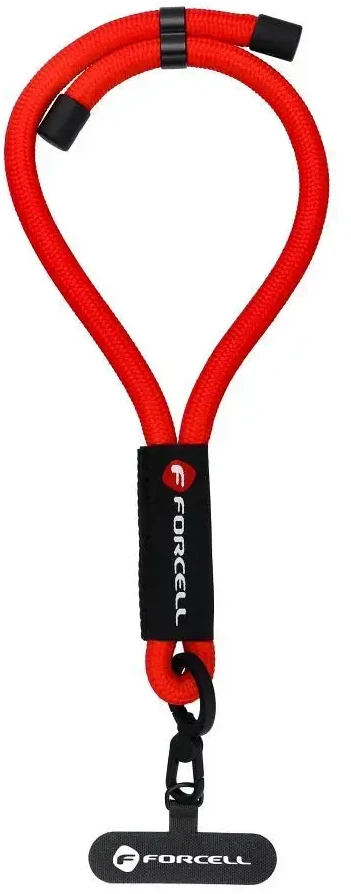 FORCELL F-DESIGN R10X40 riešo telefono virvelė su reguliuojamu ilgiu (maks. 20 cm kilpoje) raudona