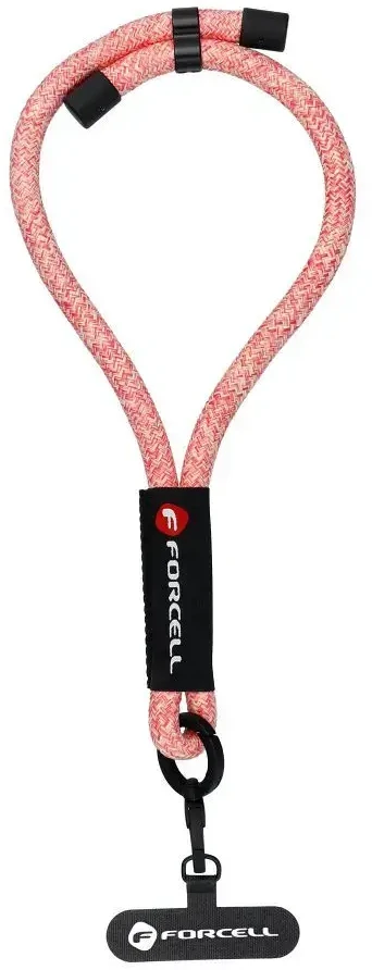 FORCELL F-DESIGN R10X40 riešo telefono virvelė su reguliuojamu ilgiu (maks. 20 cm kilpoje) rožinė balta