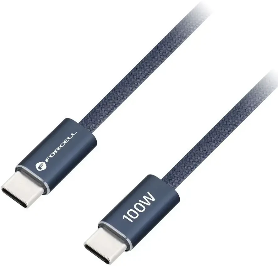 USB C į USB C laidas Forcell F-Energy QC4.0 PD 5A 100W Cafule Color 1,2 m ACYH23 tamsi mėlynas
