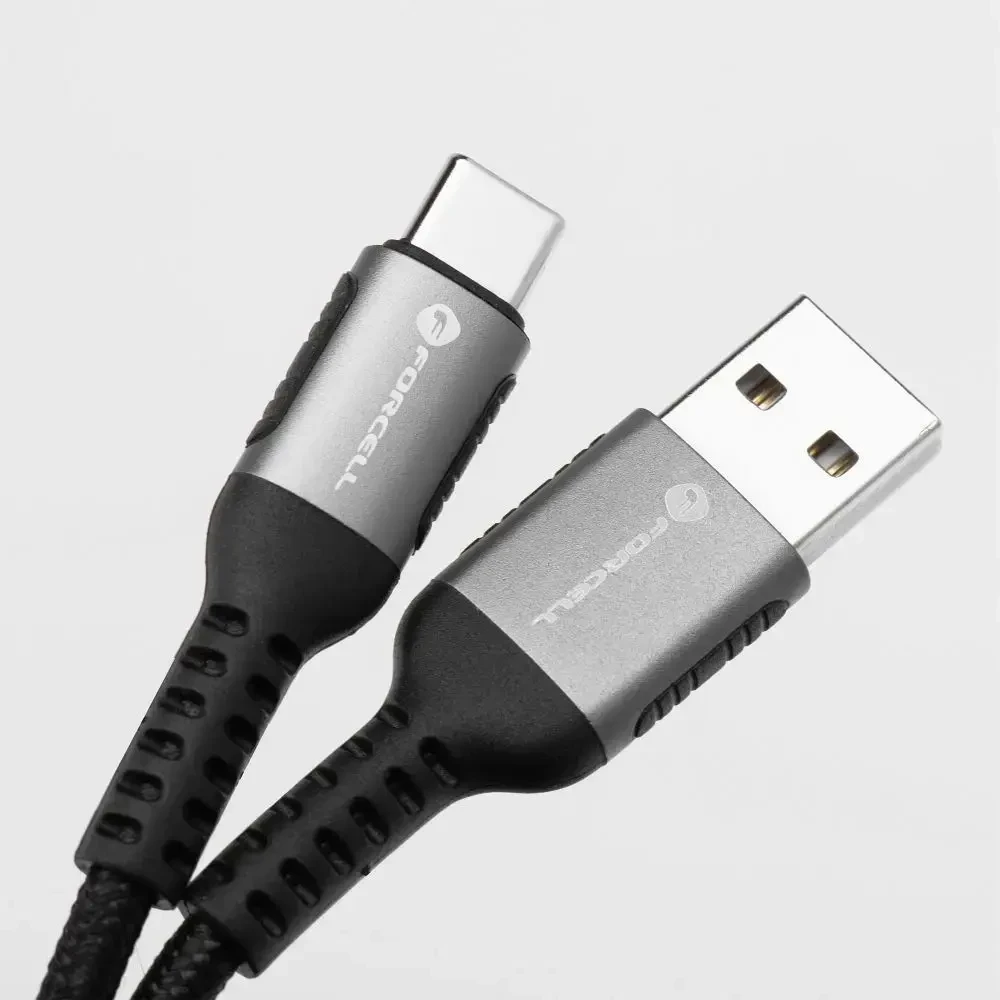 USB A į USB C laidas Forcell F-Energy QC4.0 3A 66W Cafule 0,5 m C256 juodas