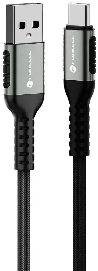 USB A į USB C laidas Forcell F-Energy QC4.0 3A 66W Cafule 0,25 m C256 juodas