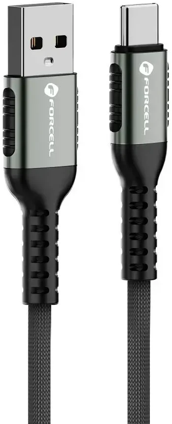 USB A į USB C laidas Forcell F-Energy QC4.0 3A 66W Cafule 1,2 m C256 juodas