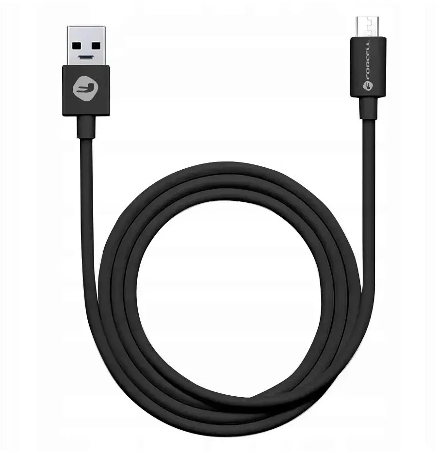 USB A tipo į Micro USB laidas Forcell F-Energy 2,4A, 1 m, C321, juodas