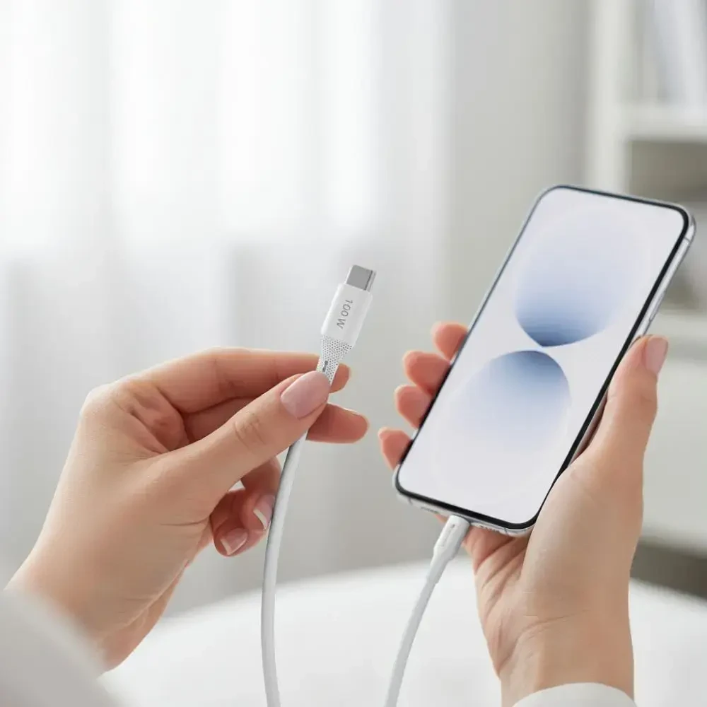 USB C į USB C laidas Forcell F-Energy QC4.0 PD 3A 60W silikoninis 1 m C344 baltas