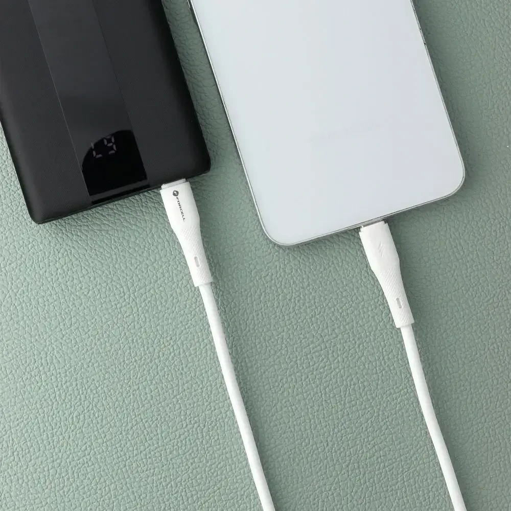 USB C į USB C laidas Forcell F-Energy QC4.0 PD 3A 60W silikoninis 1 m C344 baltas