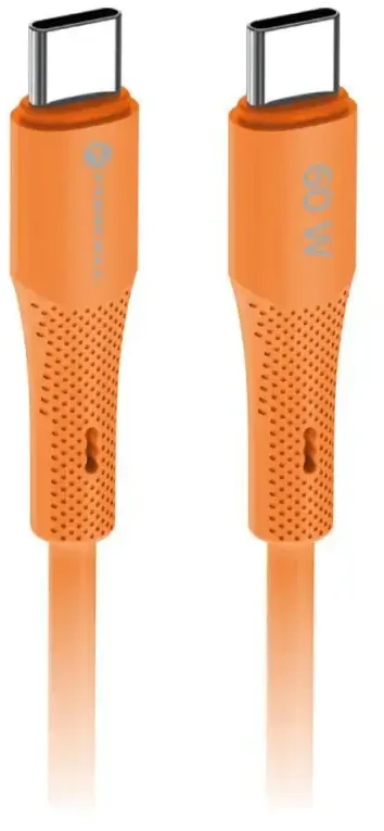 USB C laidas į USB C jungtį Forcell F-Energy QC4.0 PD 3A 60W Silicone 1 m C344 oranžinis