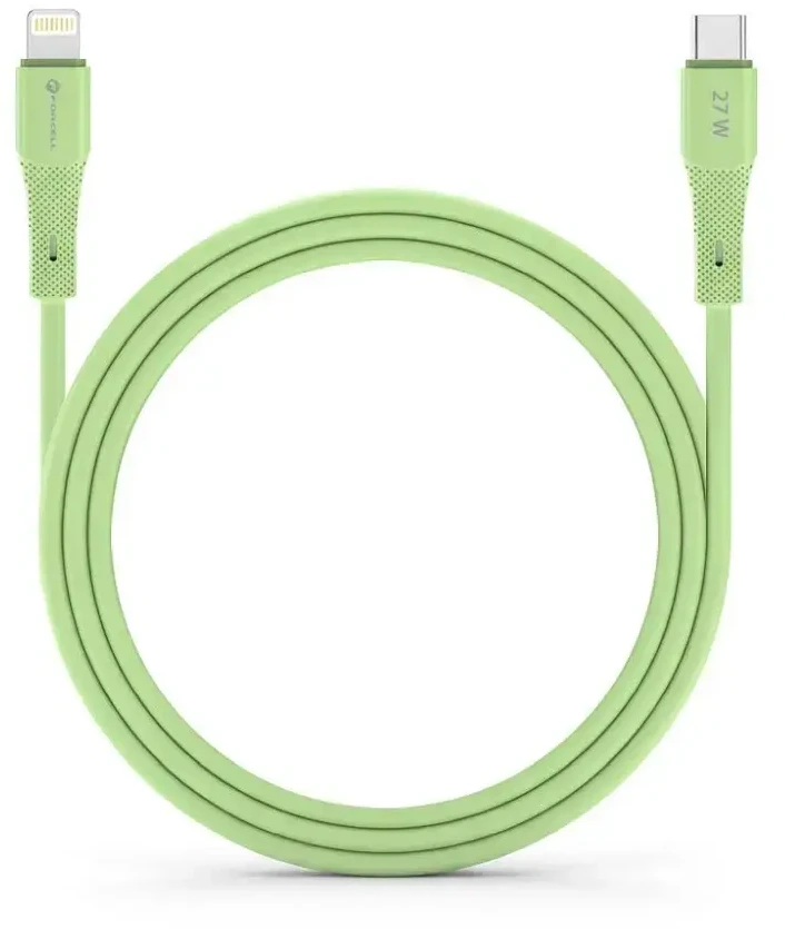 USB C į Lightning kabelis Forcell F-Energy PD 3A 27W Silicone 1 m C346 žalias
