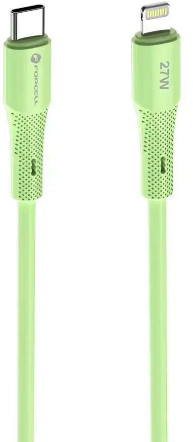 USB C į Lightning kabelis Forcell F-Energy PD 3A 27W Silicone 1 m C346 žalias