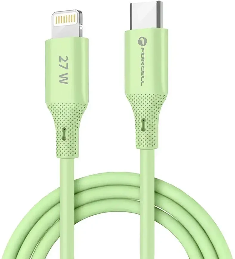 USB C į Lightning kabelis Forcell F-Energy PD 3A 27W Silicone 1 m C346 žalias