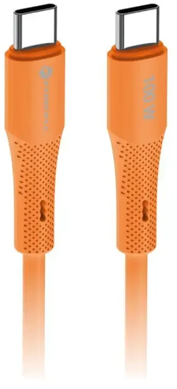 USB C į USB C laidas Forcell F-Energy QC4.0 PD 5A 100W Silicone 1 m C347 tamsiai oranžinis