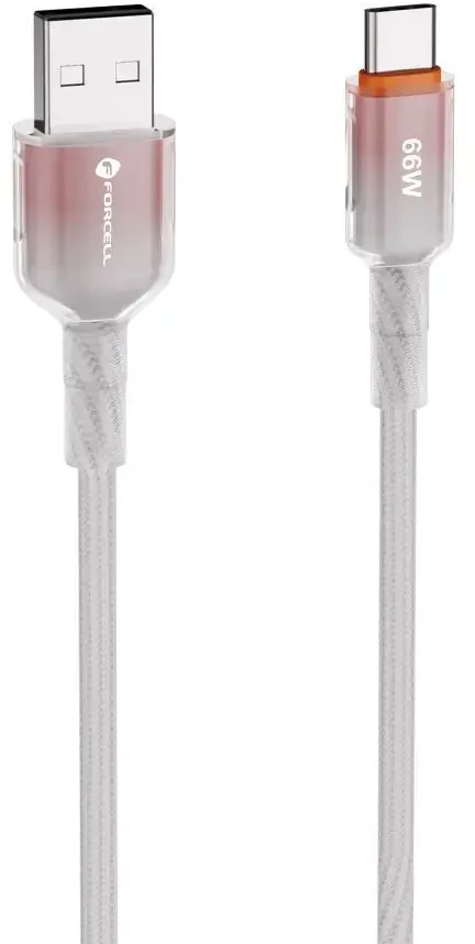 USB A į USB C laidas Forcell F-Energy QC4.0 3A 66W gradientas 1 m C352 baltas