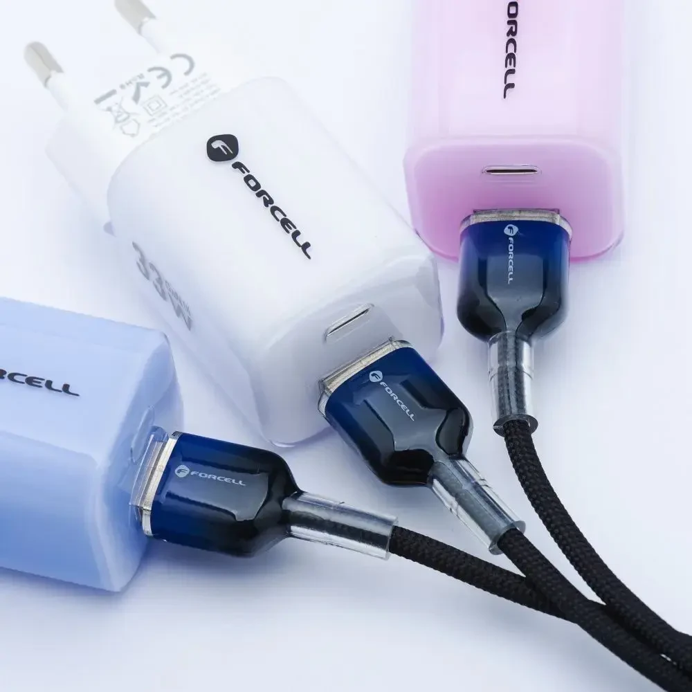 USB A tipo laidas su „Lightning“ jungtimi Forcell F-Energy 2,4A 12W gradientinis 1 m, C353, juodas