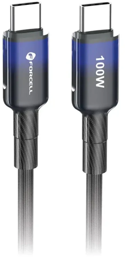 USB C į USB C laidas Forcell F-Energy QC4.0 PD 5A 100W gradientas 1 m C357 juodas