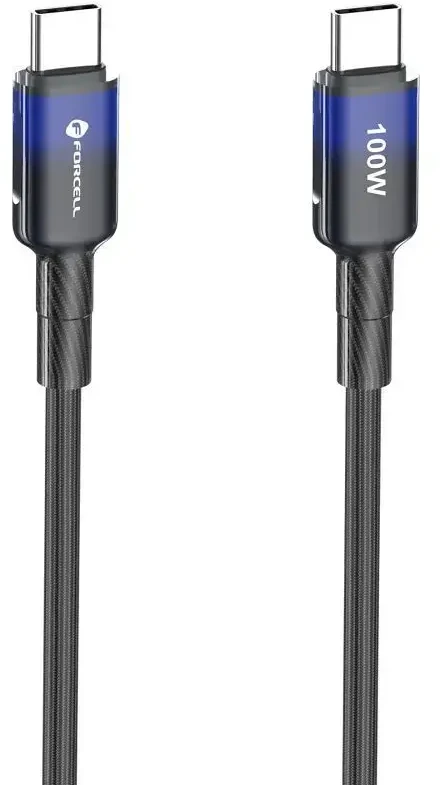 USB C į USB C laidas Forcell F-Energy QC4.0 PD 5A 100W gradientas 1 m C357 juodas