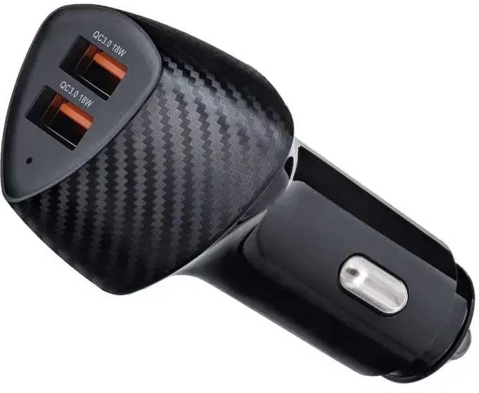 Automobilinis įkroviklis Forcell F-Energy Carbon 2 x USB A QC3.0 3A 36W CC50-2A juodas