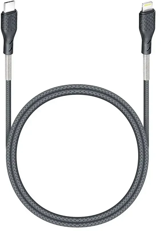 USB C - Lightning laidas Forcell F-Energy PD 3A 27W Carbon 1 m CB-01C juodas
