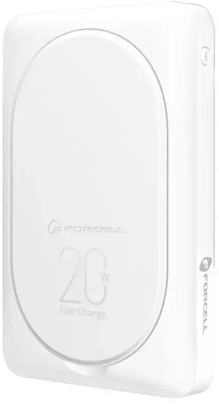 Nešiojamoji baterija, suderinama su „MagSafe Forcell F-Energy MagStand F10K2 QC3.0 PD 5A 20W 10000 mAh baltas“