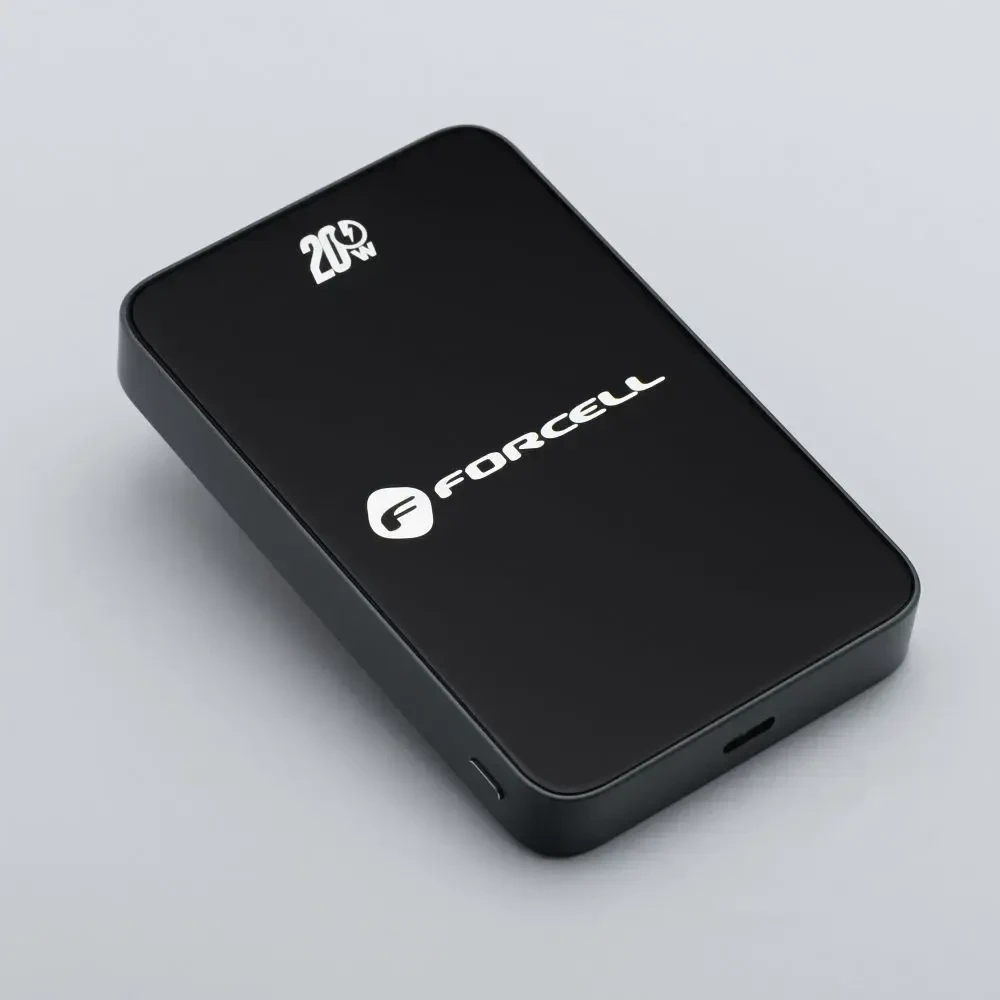 Powerbank compatible with MagSafe Forcell F-Energy SuperSlim F10K8 QC4.0 PD3.0 15W 10000 mAh juodas