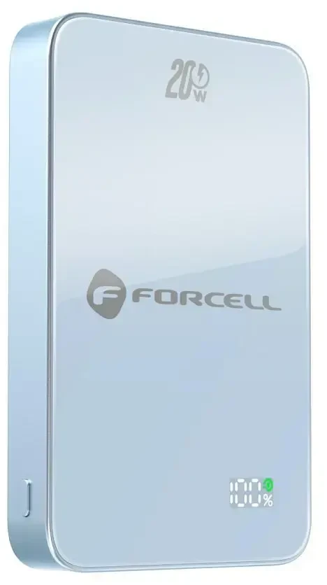 Powerbank compatible with MagSafe Forcell F-Energy SuperSlim F10K8 QC4.0 PD3.0 15W 10000 mAh mėlynas