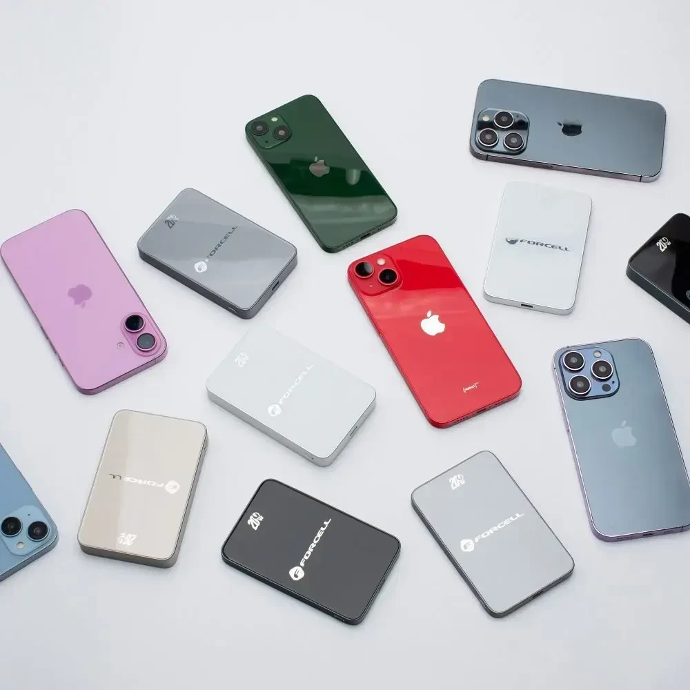 Powerbank compatible with MagSafe Forcell F-Energy SuperSlim F5K8 QC4.0 PD3.0 15W 5000 mAh juodas