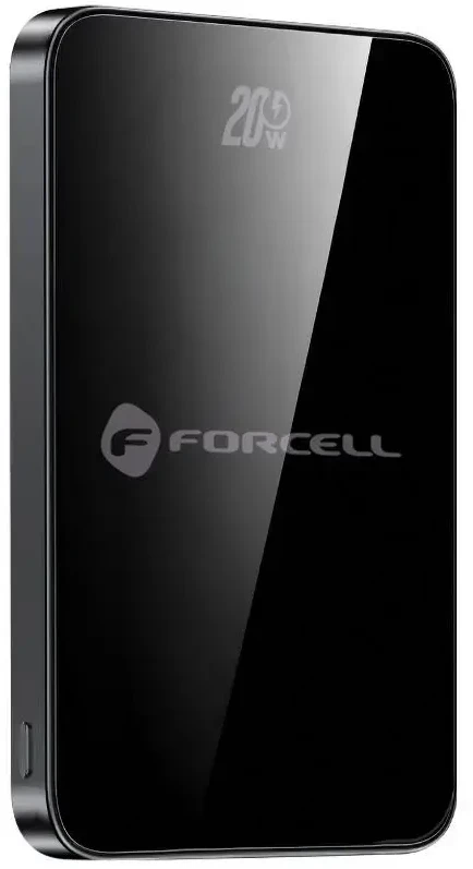 Powerbank compatible with MagSafe Forcell F-Energy SuperSlim F5K8 QC4.0 PD3.0 15W 5000 mAh juodas