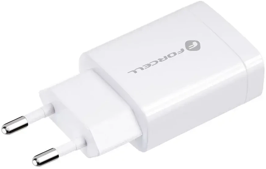 Įkroviklis Forcell (1xUSB 2.4A 18W) baltas
