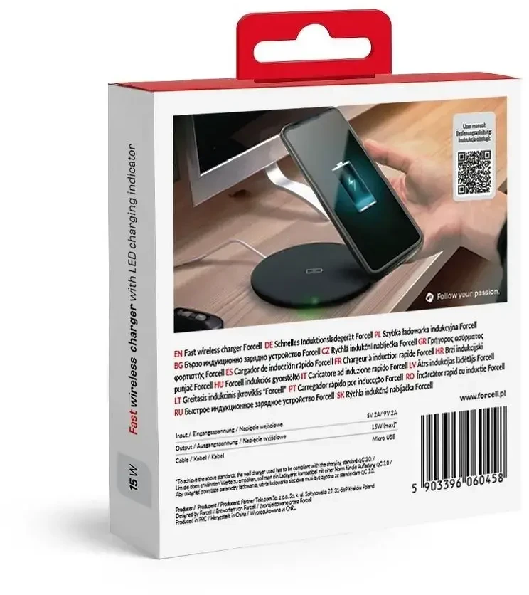Belaidis įkroviklis Forcell (Quick Charge 15W)