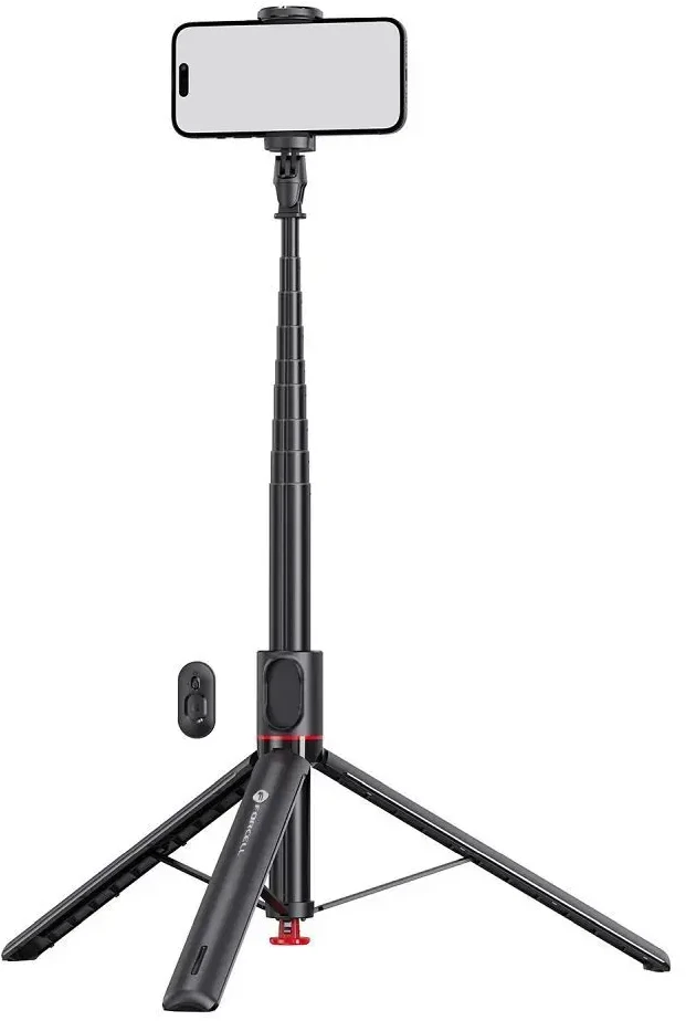 FORCELL F-GRIP F170XL automatinė asmenukių lazda su nuotolinio valdymo pultu, trikojis, juodas