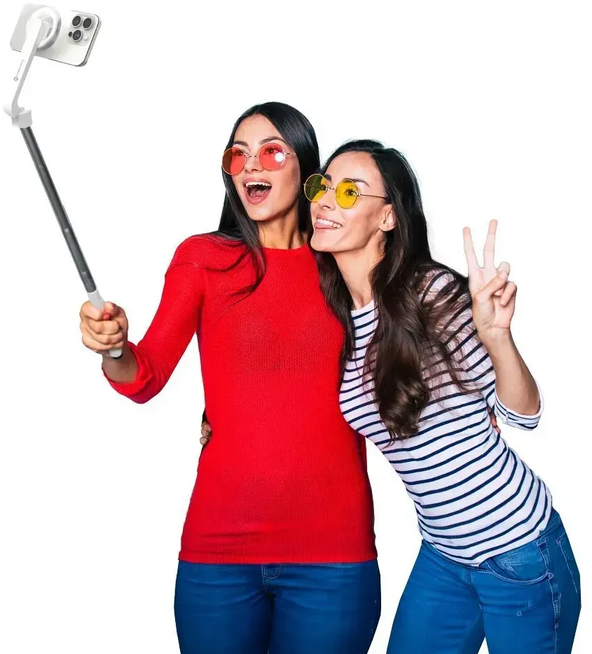FORCELL F-GRIP MagSelfie S100M asmenukių lazda su belaidžiu nuotolinio valdymo pulteliu baltas
