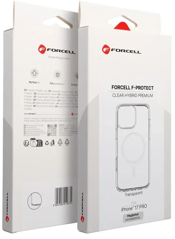 Dėklas „Samsung S26 PLUS Forcell F-Protect Clear Hybrid Premium“ dėklai yra patogūs ir skaidrūs, „MagSafe“ 0INT.
