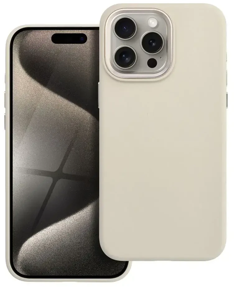 „iPhone 15 PRO MAX“ dėklas „Forcell F-Protect Frame Premium“, suderinamas su „Magsafe“ antikvarinėmis baltomis