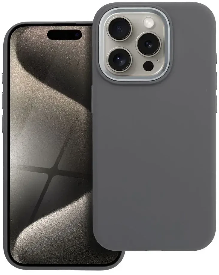 „iPhone 15 PRO Forcell F-Protect Frame Premium“ dėklas, suderinamas su „Magsafe“ pilka spalva
