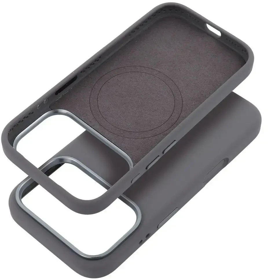 „iPhone 16 Forcell F-Protect Frame Premium“ dėklas, suderinamas su „Magsafe“ pilka spalva