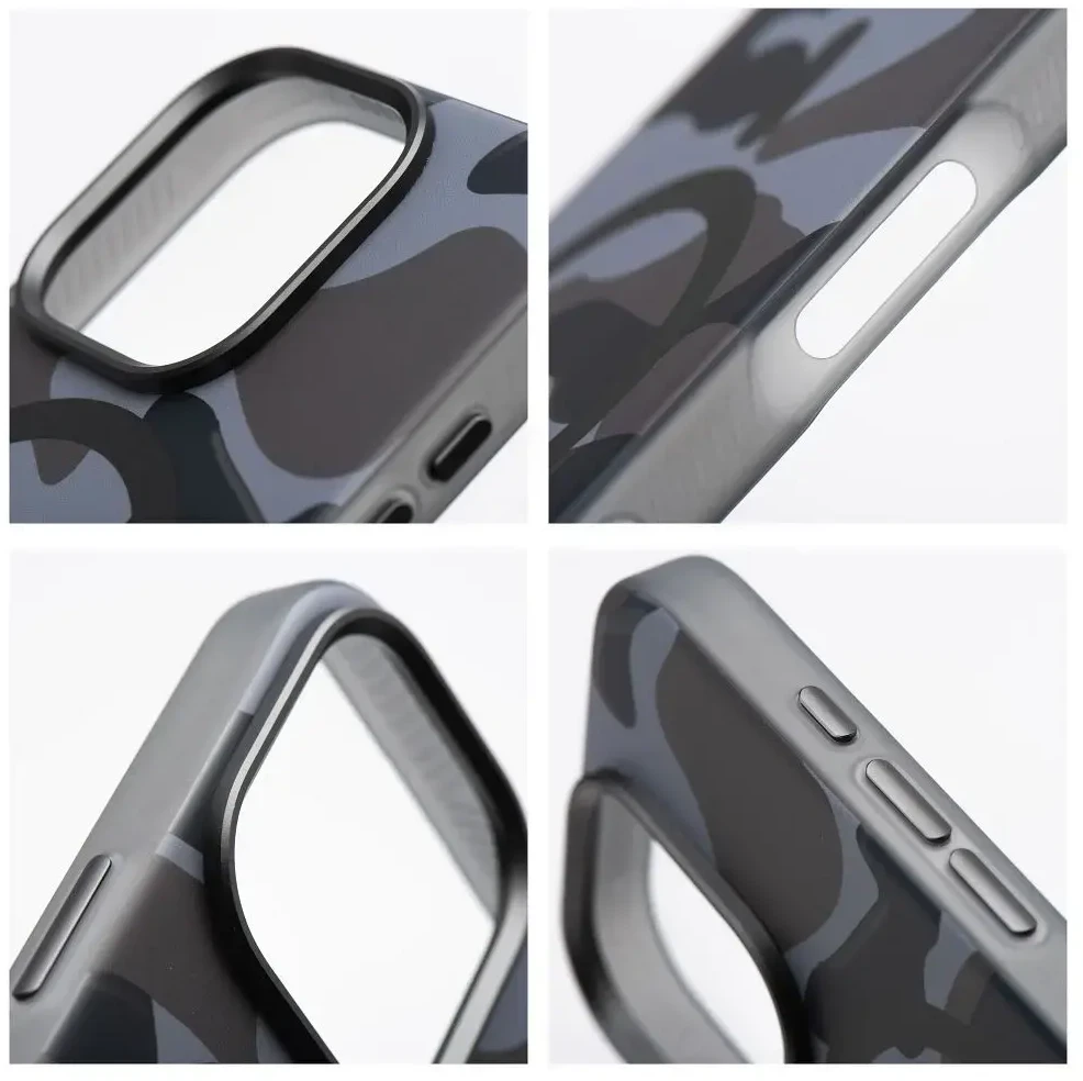 Dėklas FORCELL F-PROTECT Levels with Dual Layer 4D technology, Military Drop-Test suderinamas su MagSafe skirtas Samsung Galaxy S25 PLUS juodos spalvos camo