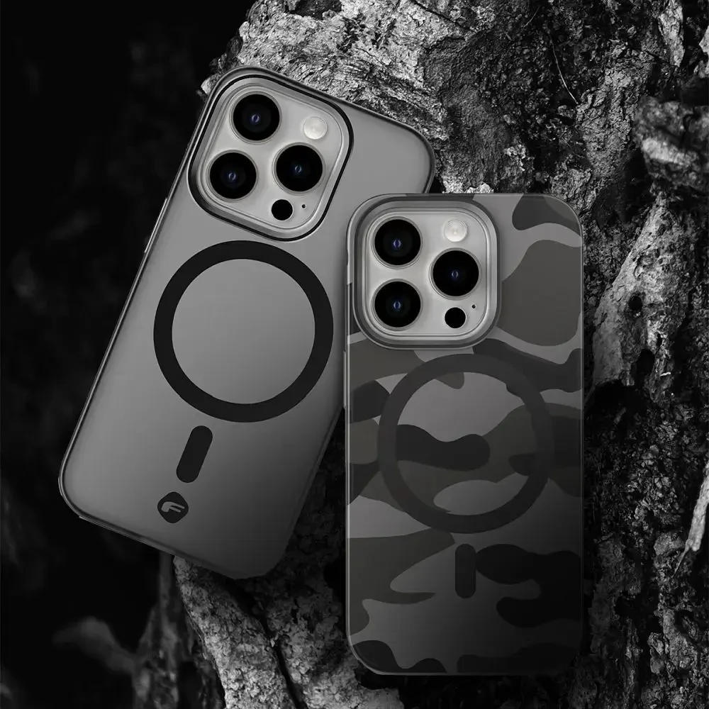 Dėklas FORCELL F-PROTECT lygiai su Dual Layer 4D technologija, suderinamas su kariniu kritimo testu skirtas Samsung Galaxy S25 PLUS dūminis juodos spalvos